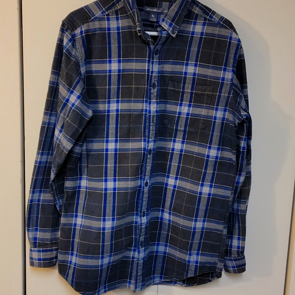 Vintage Eddie Bauer men's Fade glory long sleeve shirt checked look Relaxed fit